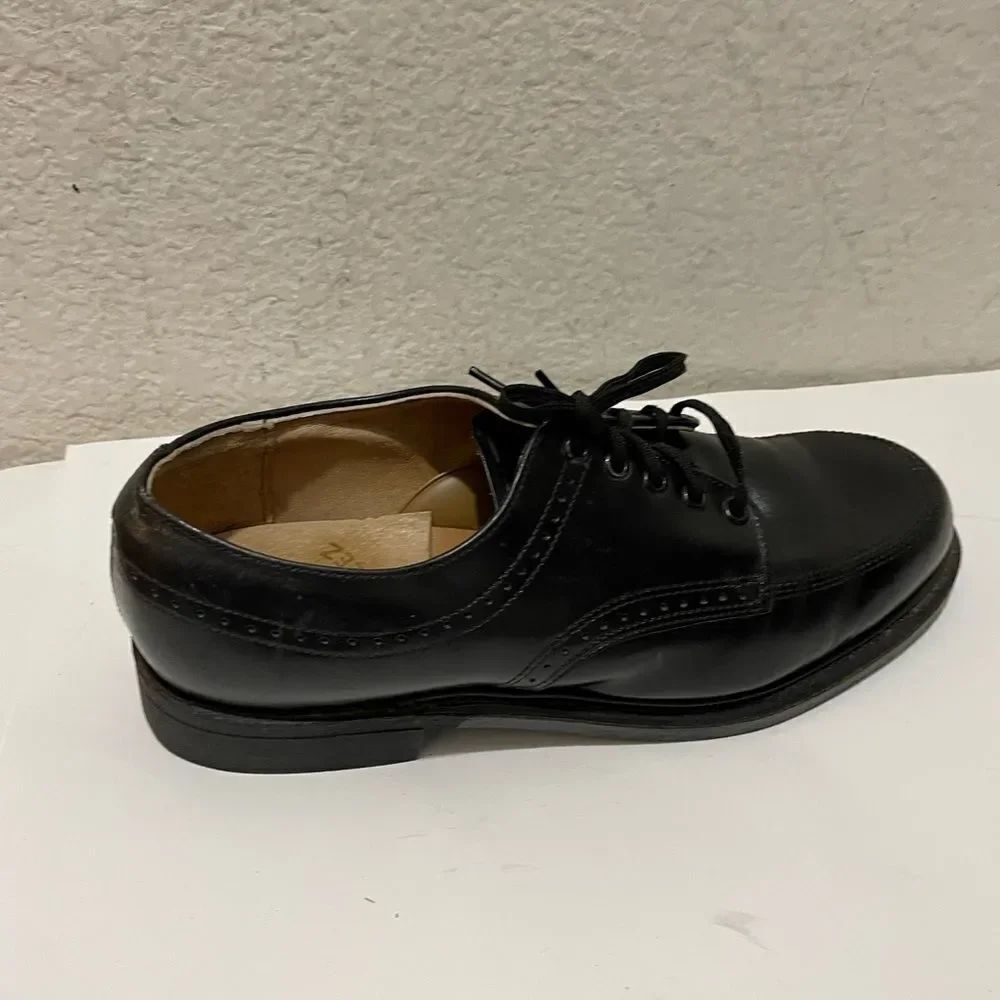 Mason Shoes 8.5 C Black Leather Velvet-Eez Lace Up Dress shoes